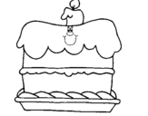 Coloring page Birthday cake painted byBrithday Cake