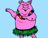 Coloring page Hawaiian pig painted byRosalea