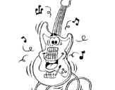 Coloring page Electric guitar painted byrose