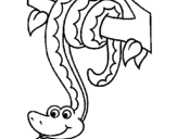 Coloring page Snake hanging from a tree painted byt