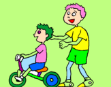Coloring page Tricycle painted bybrother