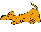 Coloring page Tired dog painted bylucky189