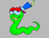 Coloring page Worm with hat painted byethan