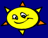Coloring page Smiling sun painted bysara