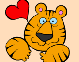 Coloring page Tiger madly in love painted byMria
