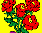 Coloring page Bunch of roses painted byDenise