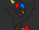 Coloring page Ghost with party hat painted byJacob