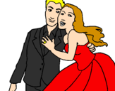 Coloring page The bride and groom painted byElizabeth
