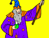 Coloring page Magician with potion painted byandie
