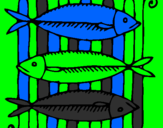 Coloring page Fish painted byindian