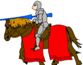 Coloring page Fighting horseman painted bymatt