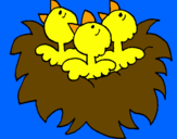 Coloring page Bird's nest painted byyuretzi y rosendo