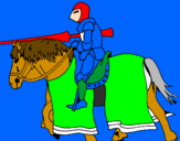 Coloring page Fighting horseman painted byGF GTBCFRRB  HNJFBCXSD   