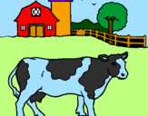Coloring page Cow out to pasture painted byCoco Aka Whitebull