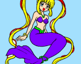 Coloring page Mermaid with pearls painted byAlmanda