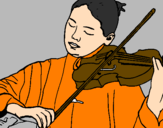 Coloring page Violinist painted byMarga