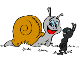 Coloring page Snail and ant painted bySnail