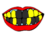Coloring page Mouth and teeth painted bylisa