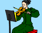 Coloring page Female violinist painted bymichele
