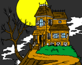 Coloring page Haunted house painted byviolet