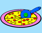 Coloring page Pizza painted byeva