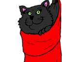 Coloring page Cat in a stocking painted byjade a.r.h