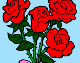 Coloring page Bunch of roses painted bymichele
