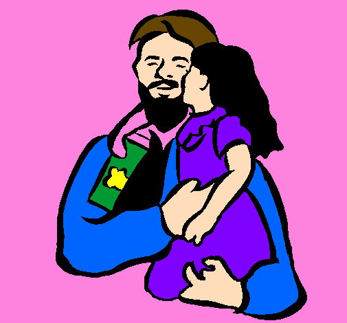 Coloring page Fatherly kiss painted bynaughty kiss