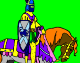 Coloring page Knight on horseback painted byArturo