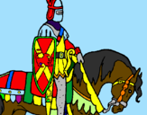Coloring page Knight on horseback painted byRhys
