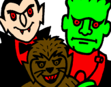 Coloring page Halloween characters painted byADANIEL