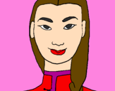 Coloring page Young Chinese woman painted byvaleria g.