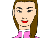 Coloring page Young Chinese woman painted byMary
