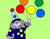 Coloring page Clown with balloons painted byeste payaso es para mi ti