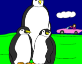 Coloring page Penguin family painted byCandie