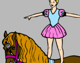 Coloring page Trapeze artist on a horse painted bypaola88
