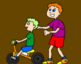 Coloring page Tricycle painted byknox  & tate