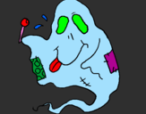Coloring page Greedy ghost painted byjenny
