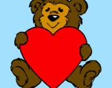 Coloring page Bear in love painted bynathan