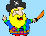 Coloring page Pirate painted bylacti