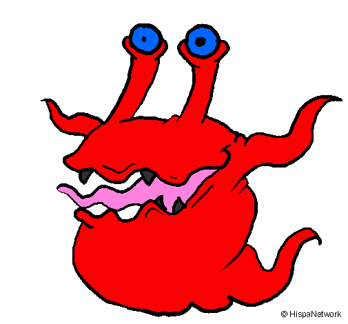 Coloring page Two-eyed monster painted bybrandon cress