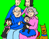 Coloring page Family  painted bycarolina val