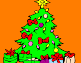 Coloring page Christmas tree painted bylluc v i flora