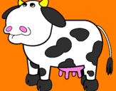 Coloring page Thoughtful cow painted byEleni