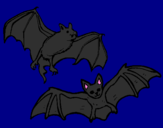 Coloring page A pair of bats painted byreyna