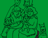 Coloring page Family  painted bydgeo
