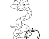 Coloring page Snake and apple painted bySnake