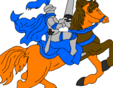 Coloring page Knight on horseback painted bynoah