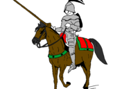 Coloring page Mounted horseman painted byroman