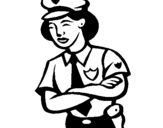 Coloring page Police woman painted bybella